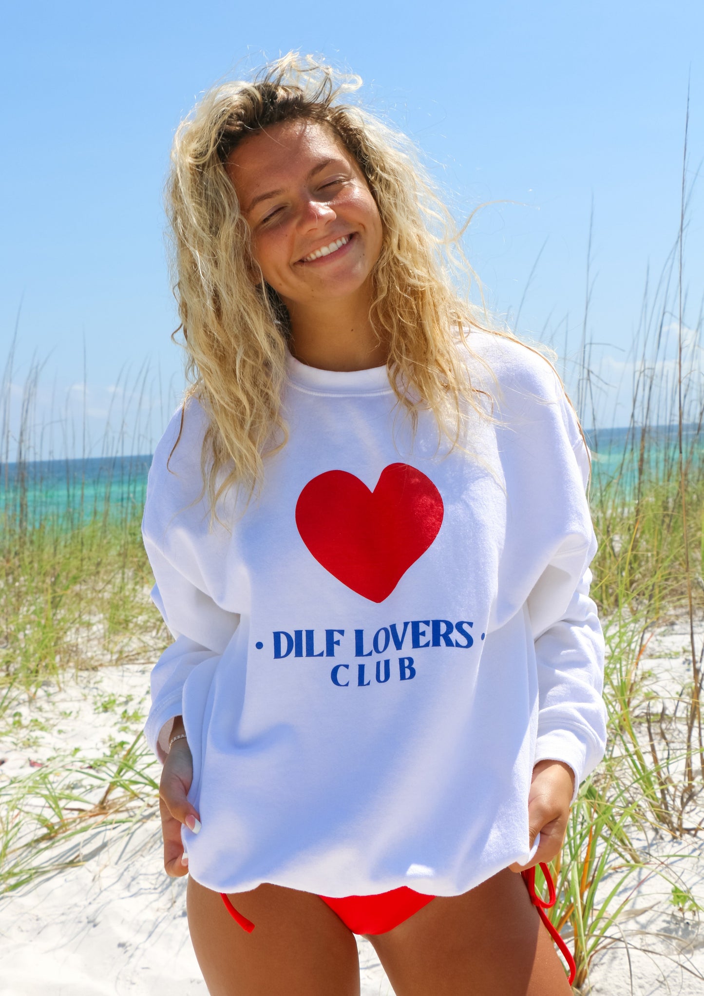 DILF LOVERS CLUB White Crewneck
