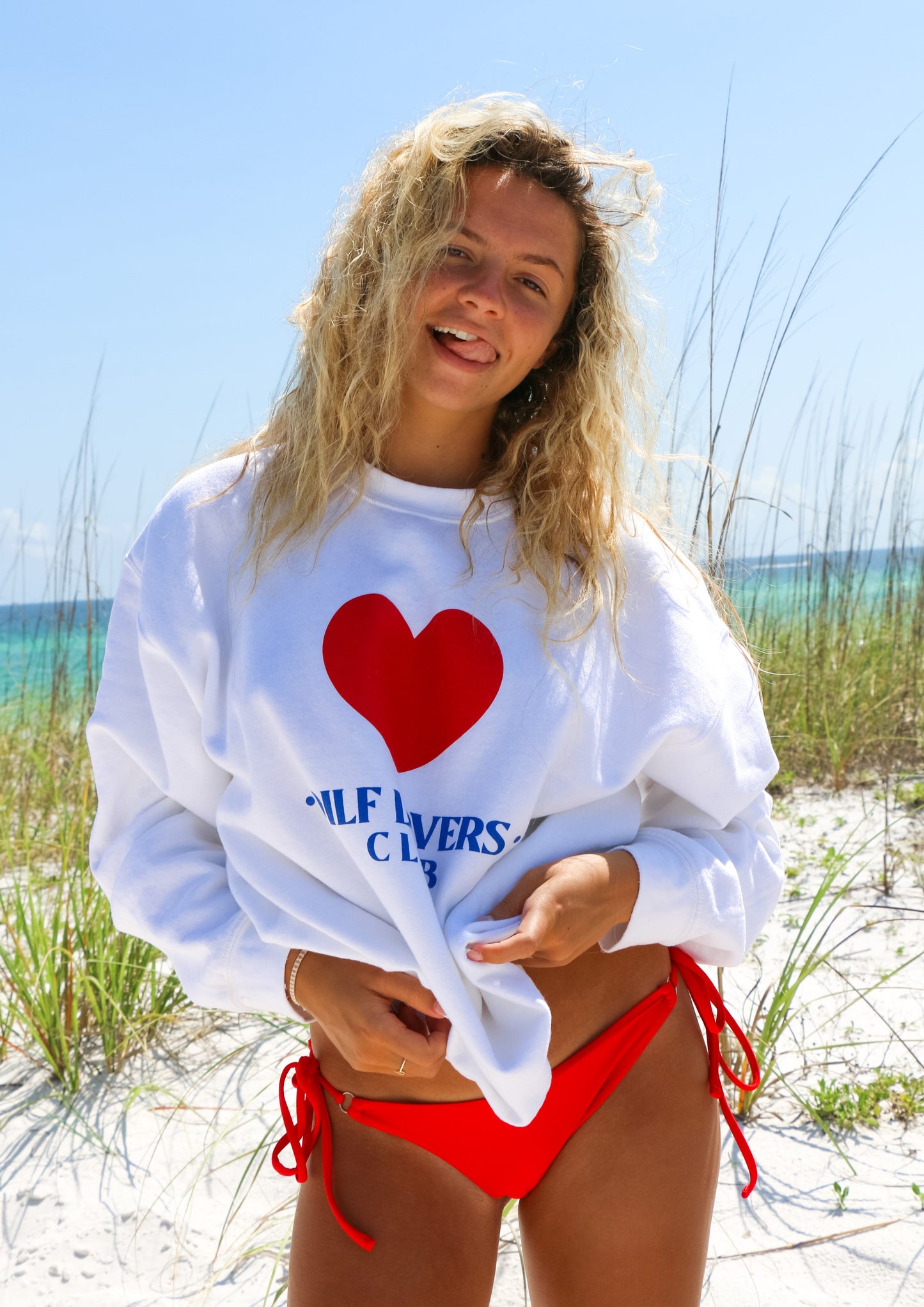 DILF LOVERS CLUB White Crewneck