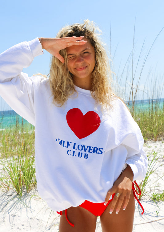 DILF LOVERS CLUB White Crewneck