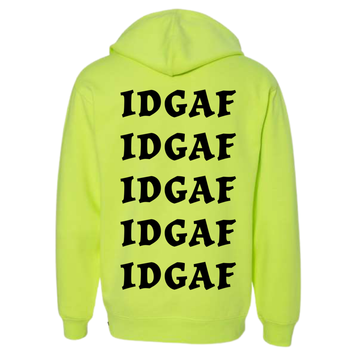 IDGAF Neon Middle Finger Hoodie