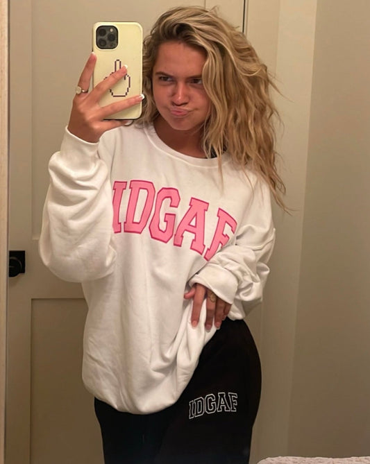 IDGAF Pink Crewneck
