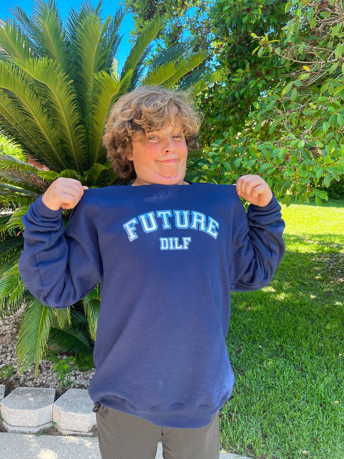 FUTURE DILF Navy Crewneck